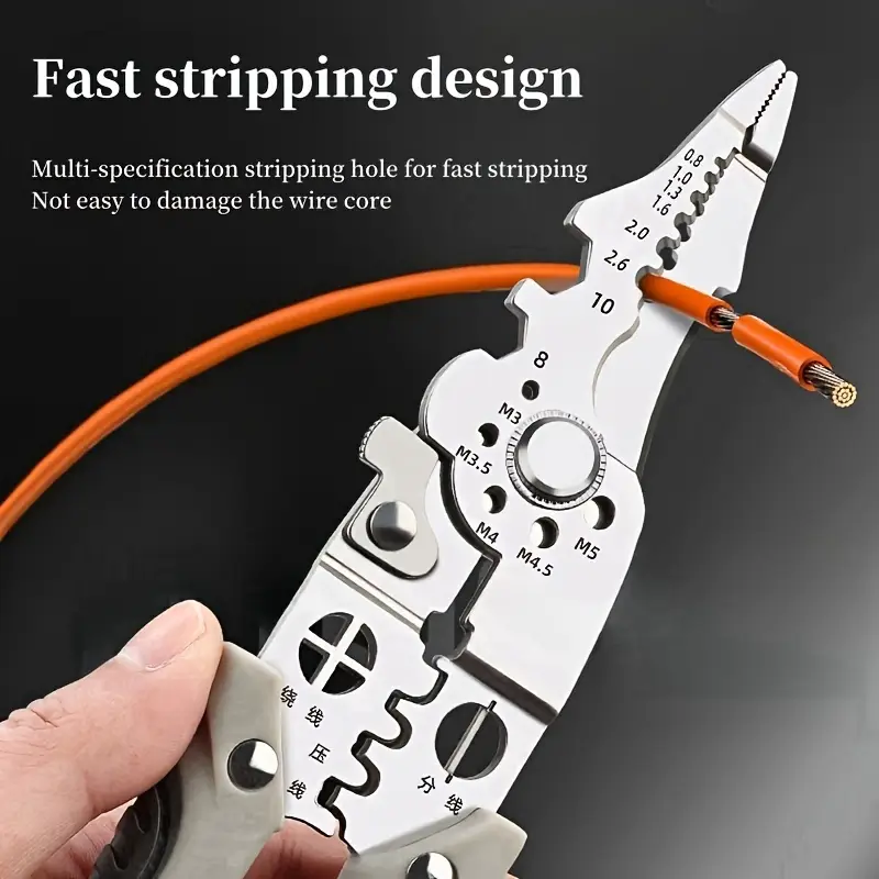 Multi-Functional Stainless Steel Wire Cutter and Stripper Pliers - Image 6